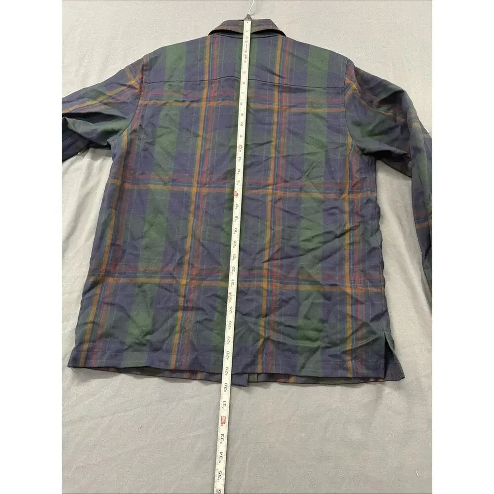 Lauren Ralph Lauren Women Worsted Wool Plaid Button Down Tartan Large